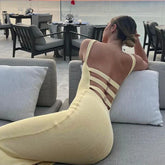 Fit Wrap Bodycon Vintage Knitted Long Club Party Maxi Dress